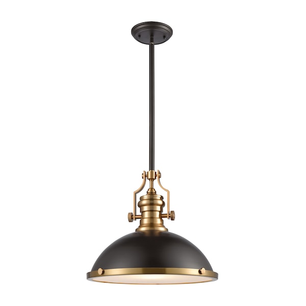 Elk Lighting Chadwick 1-Lght Pendant in Oil Rubbed Brnz w/Metal and Frosted Glass 66618-1